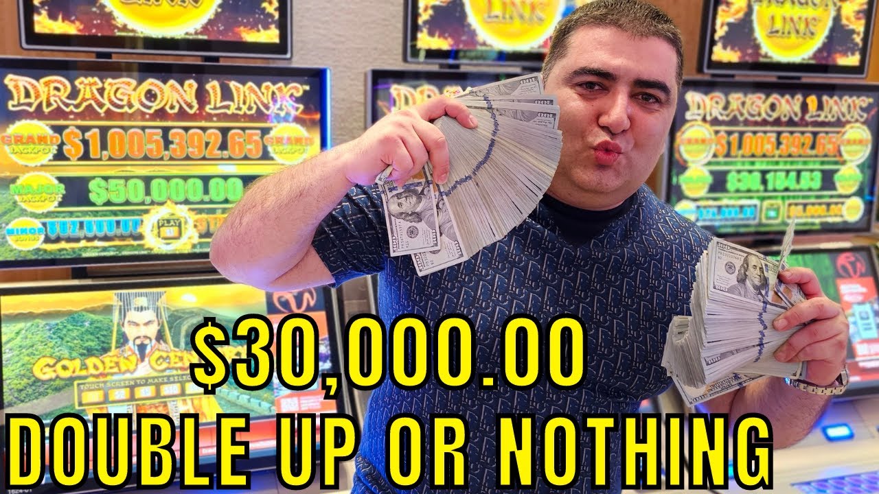 $30,000 Double Up Or Nothing On Million Dollar Dragon Link Slot