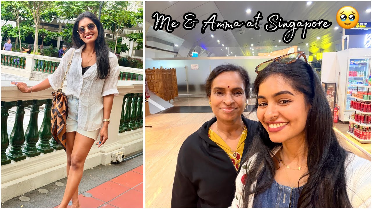 Just me and Amma at Singapore 🎀🥹 Asvi Malayalam