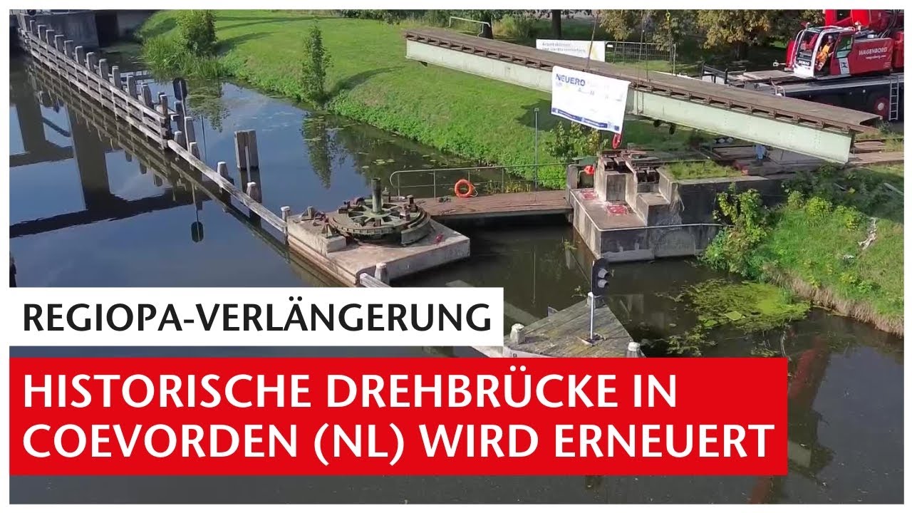 Baujahr 1910: Historische Drehbrücke in Coevorden (NL) wird für Regiopa-Züge erneuert | GN-Online