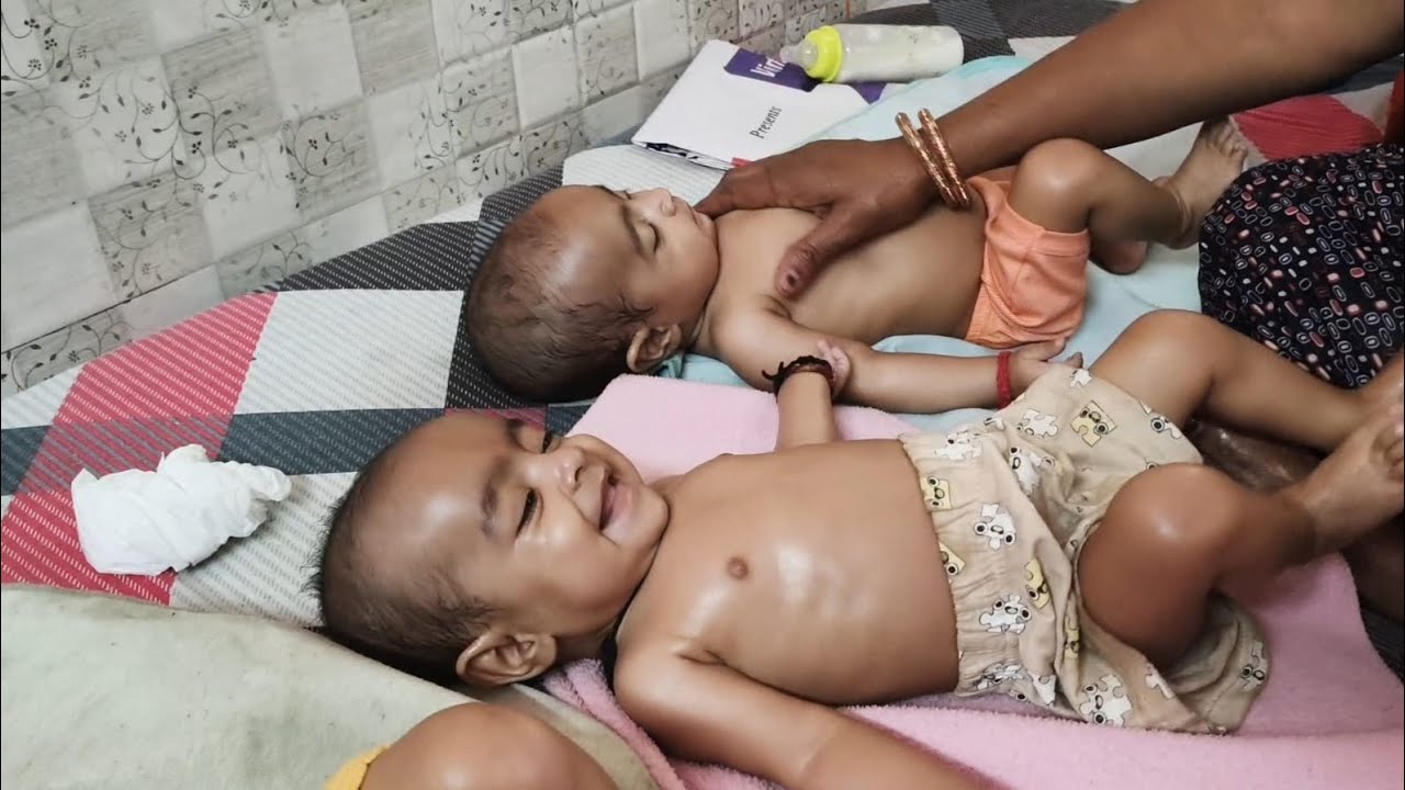 Triplets baby care malish time 😎😛 (50 day/365)