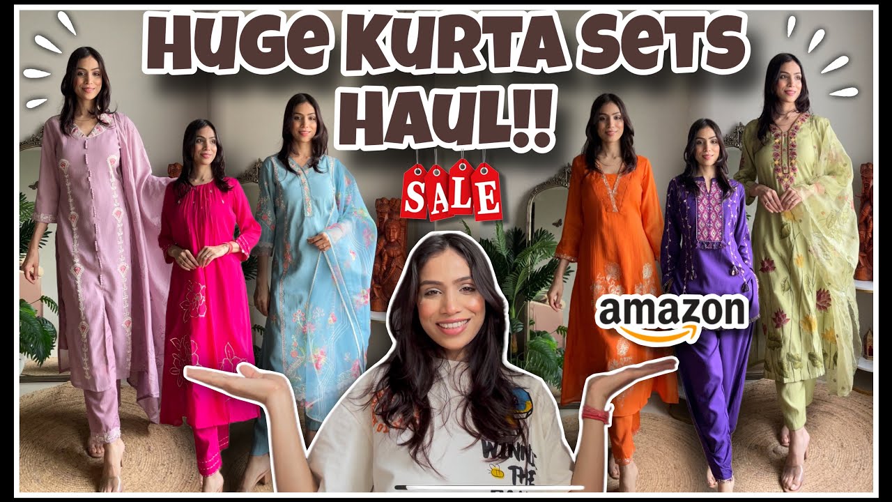 AMAZON Huge Kurta Set Try On Haul l Festive Kurta Sets l Partywear Fits 
