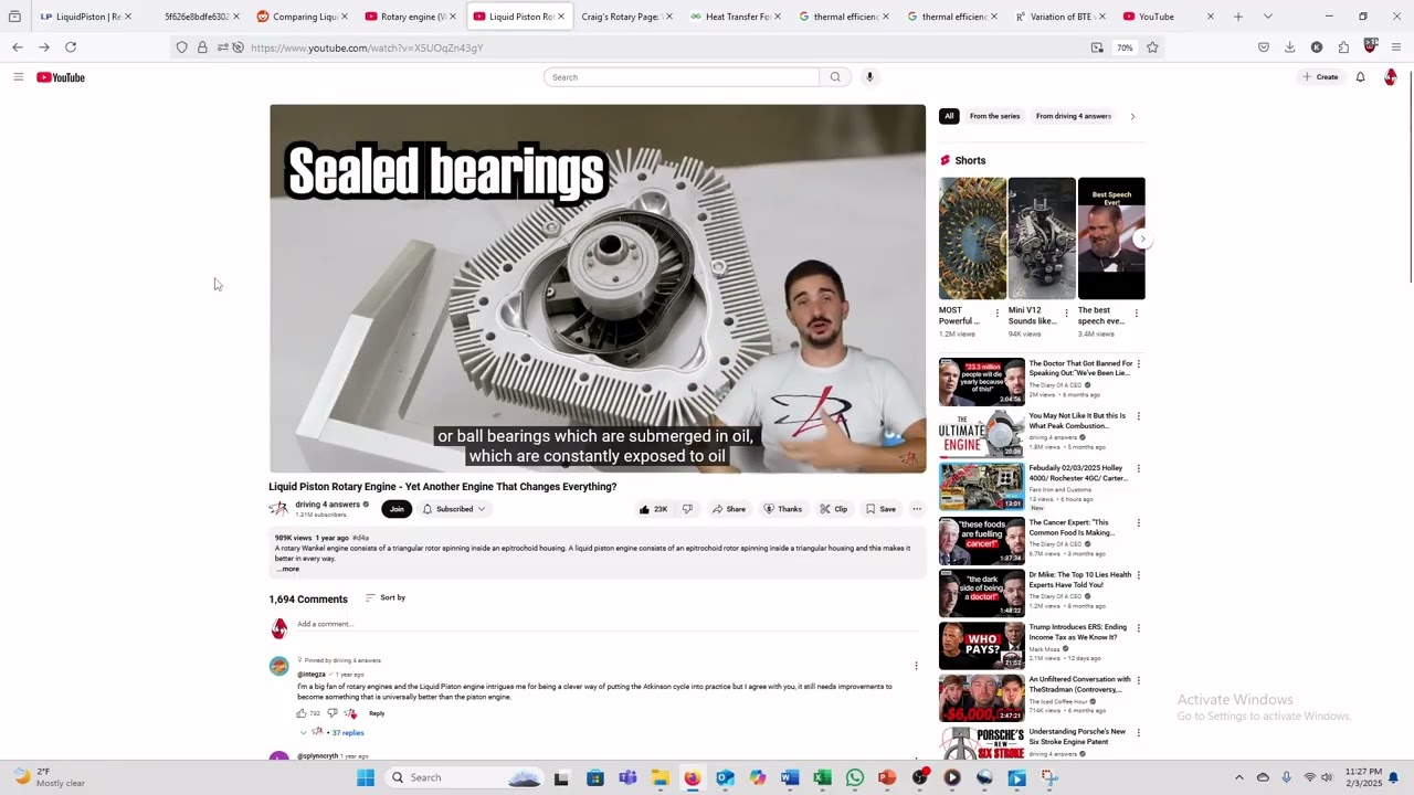 Liquid Piston Predictions