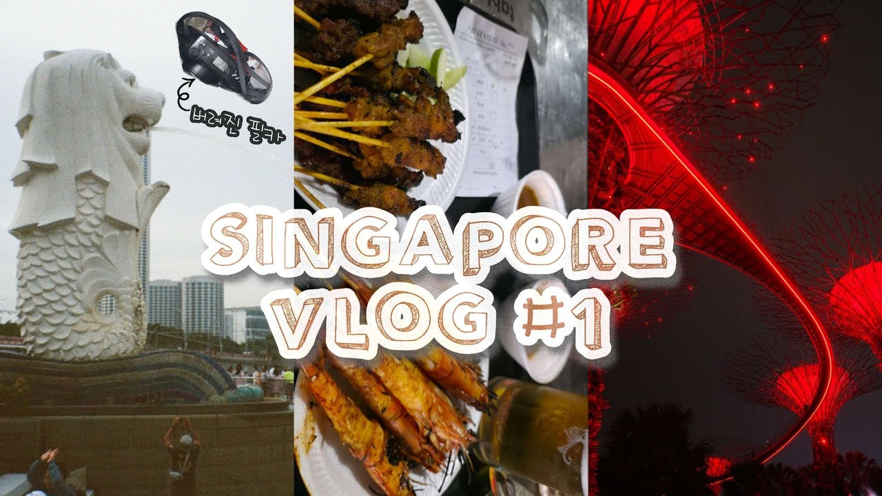 [여행 브이로그] 10년 만에 싱가포르🇸🇬 | 필름카메라 버리고 온 | 1, 2 Day | 맥스웰 푸드 센터 • 마리나베이 • 머라이언 파크 • 가든스 바이 더 베이 • 사테거리