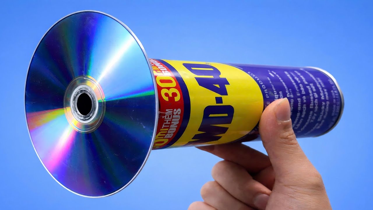 Прикрепите компакт-диск к баллончику WD-40 и увидите потрясающий результат! Это нужно в каждом доме!