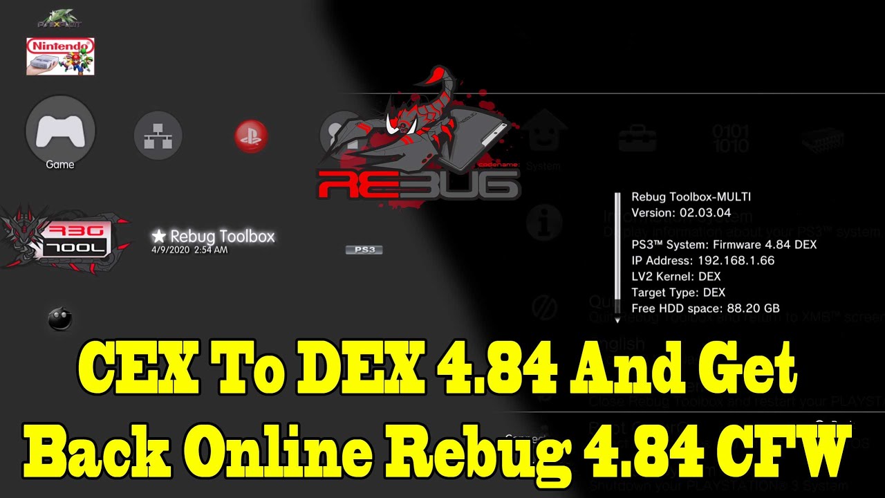 How To Switch From CEX To DEX 4.84 And Get Back Online Rebug 4.84 CFW 2021