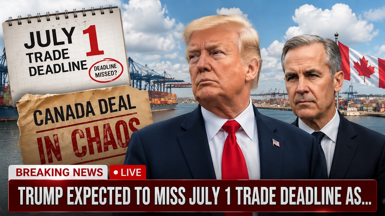 TRUMP TO MISS JULY 1 TRADE DEADLINE AS CANADA TALKS SPIRAL