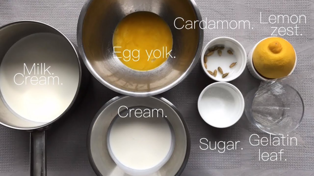 Mousse or bavarian cream lemon cardamom