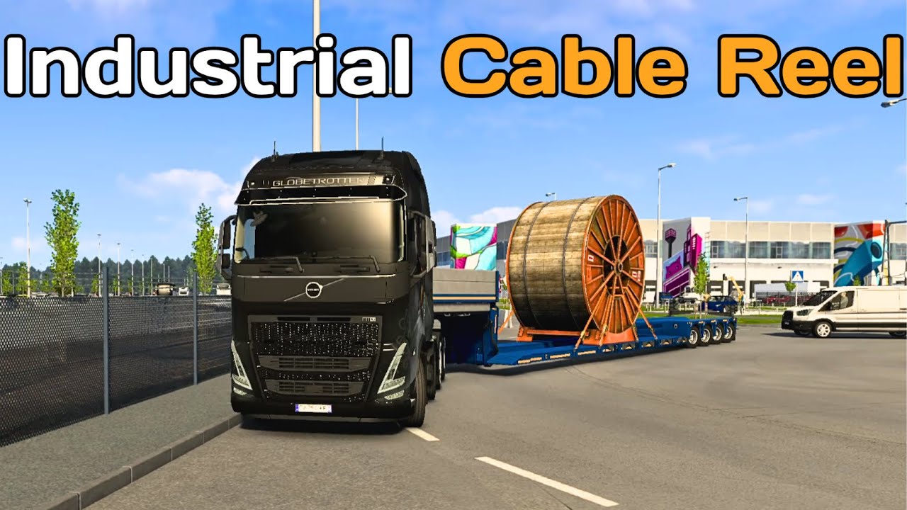 34t Industrial Cable Reel Delivery | Euro Truck Simulator 2 | Heavy Haul ETS2 Gameplay