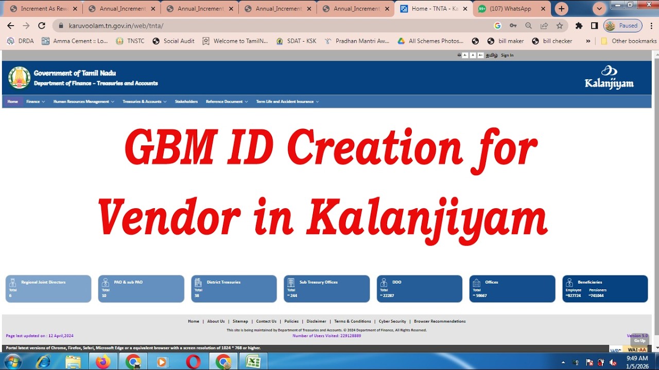 gbm id creation for vendor in ifhrms kalanjiyam
