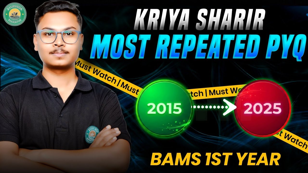 📖 BAMS 1st Year Kriya Sharir Most Repeated PYQ 💥 | 10 Years Analysis (2015-2025)