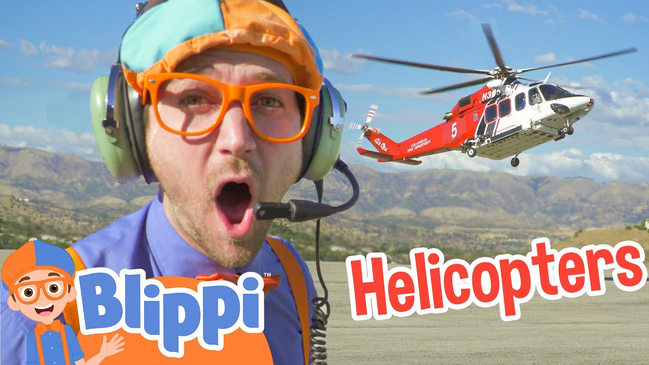 Blippi Explores A Fire Helicopter | Learning Vehicle Videos With Blippi