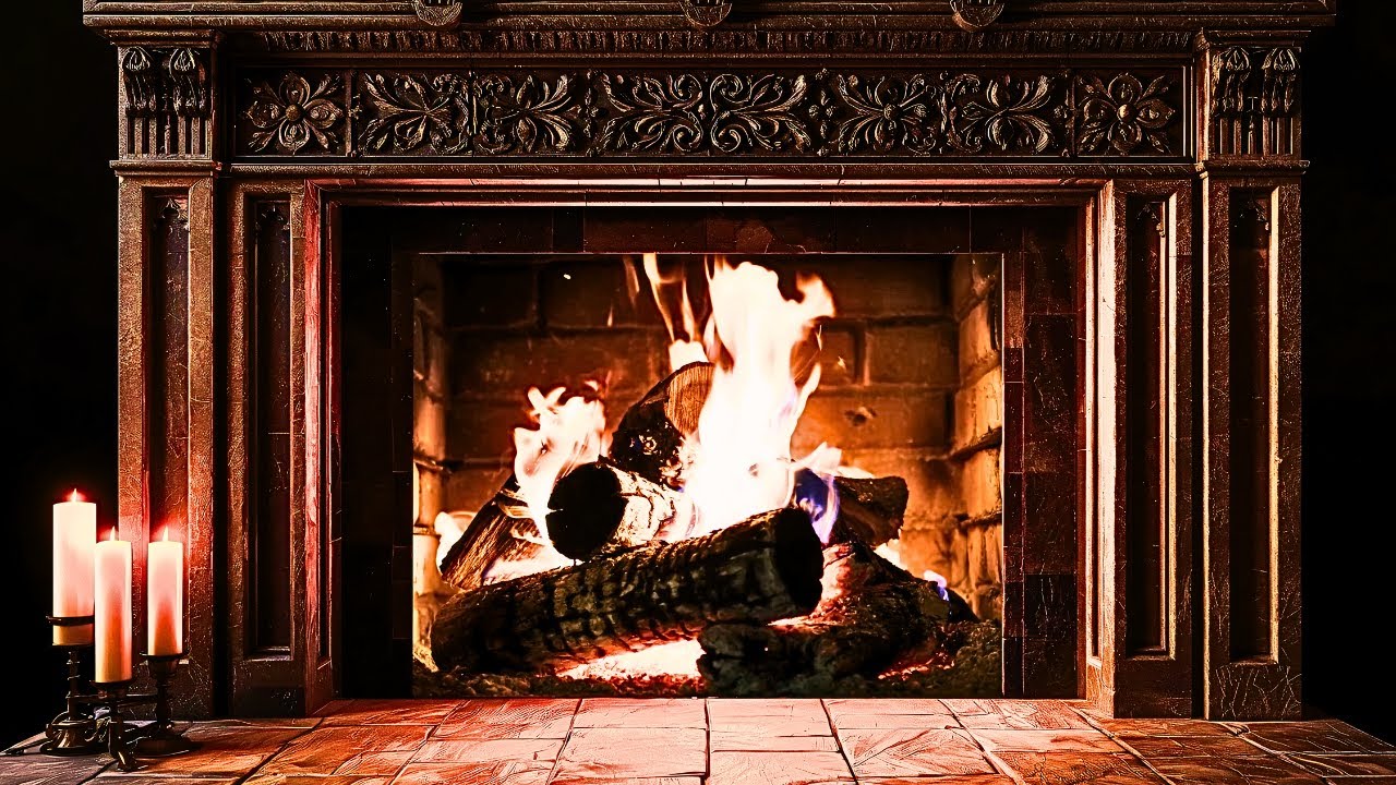 Cozy Vintage Fireplace Sounds 🔥 Warm Fire for Deep Sleep & Relaxation
