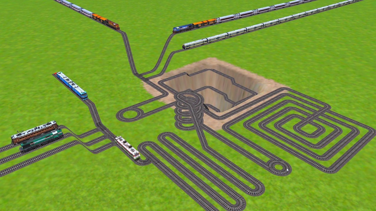 AI RAILS PASSING FROM 🧠SQUARE SPRINGS RAILROAD TRACKS RISKY RAILROAD TRACKS || trains beamng 