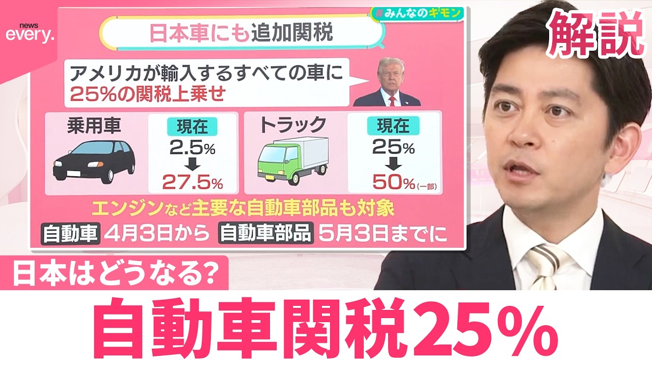 【日本はどうなる？】トランプ氏、全ての輸入車に25％の追加関税を発表  日本でも心配の声【#みんなのギモン】