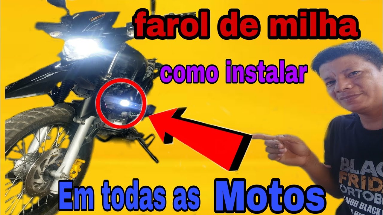 Como instalar farol de milha em qualquer moto/ ligando no pós chave