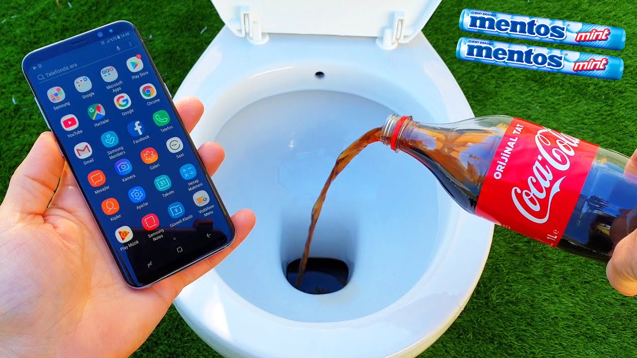 Experiment !!! PHONE vs TOILET Pepsi, Coca Cola, Fanta, Sprite and Mentos