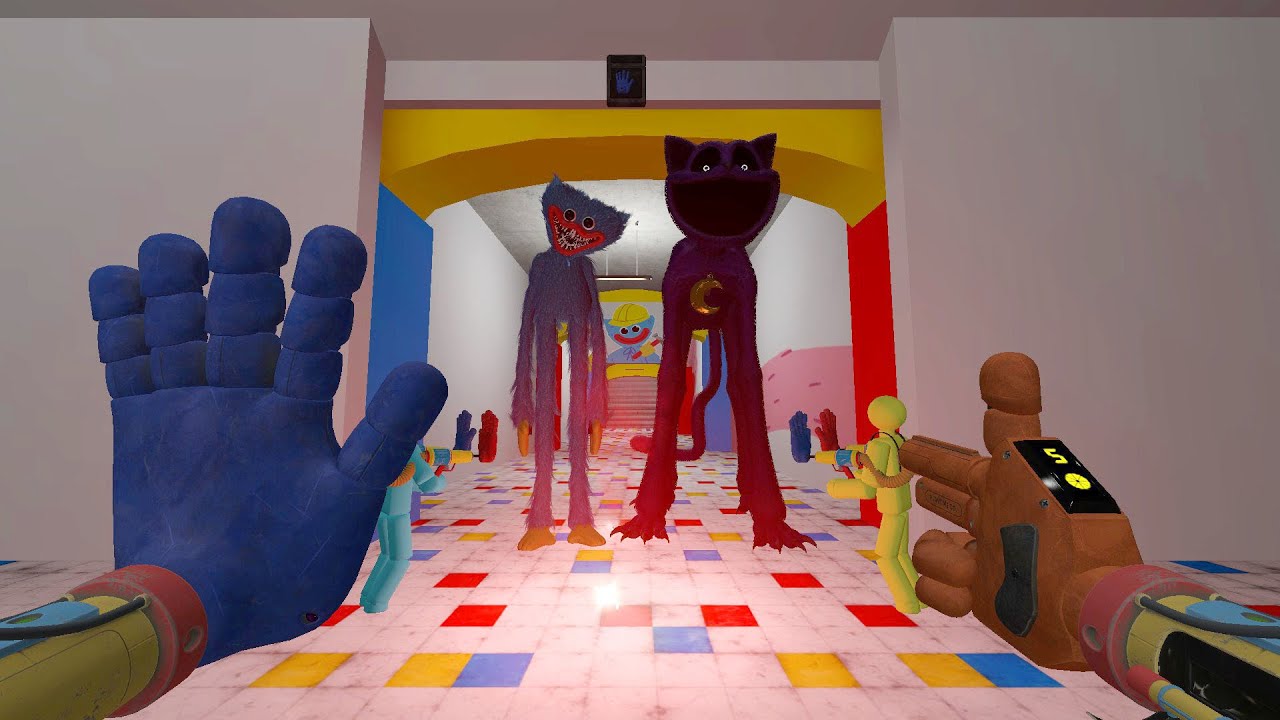 POPPY PLAYTIME LOCATION! Huggy Wuggy & CatNap Chase ME and 100 Players in Garry's Mod Gmod
