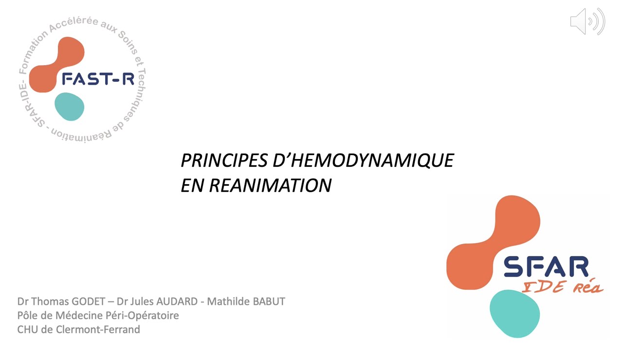Principes d'hémodynamique en réanimation