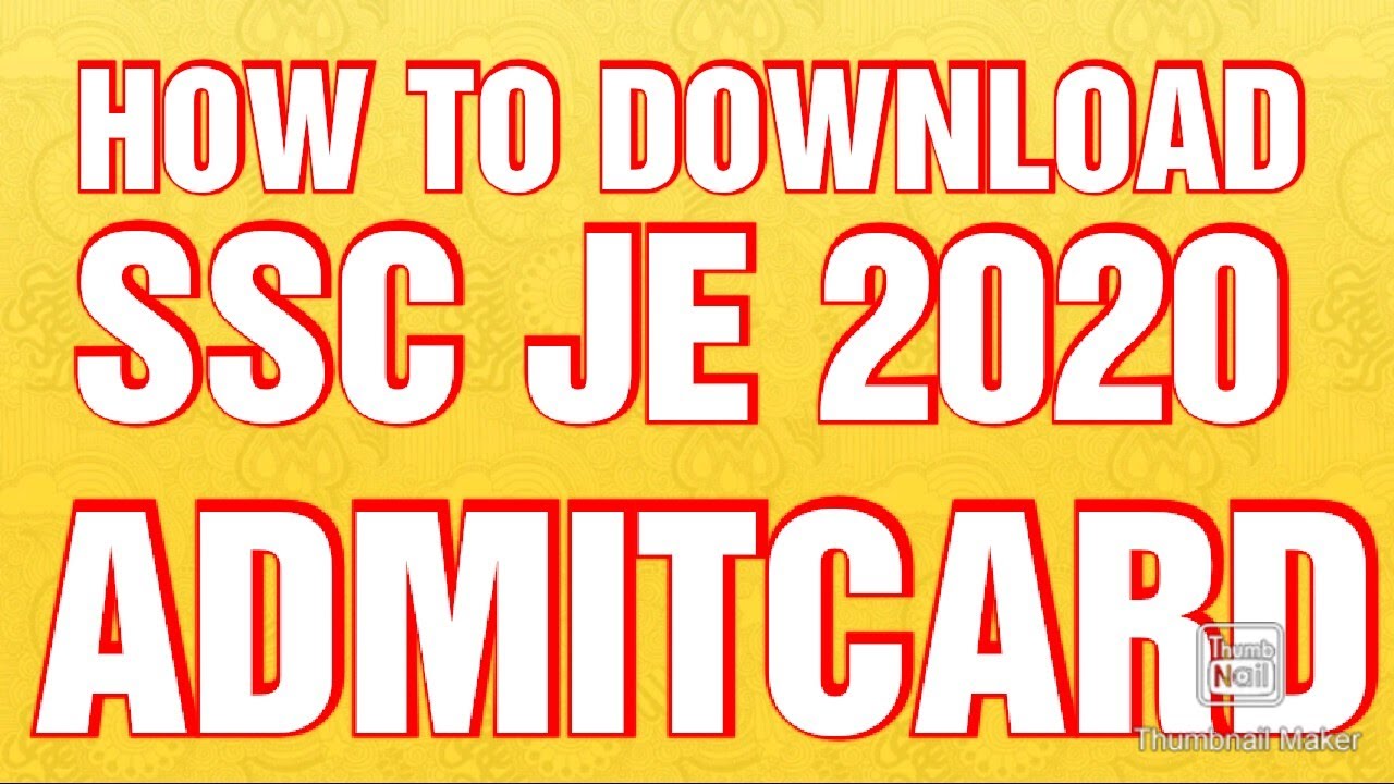 SSC JE 2020 ADMITCARD KAISE DOWNLOAD KARE |  HOW TO DOWNLOAD SSC JE 2020 ADMIT CARD