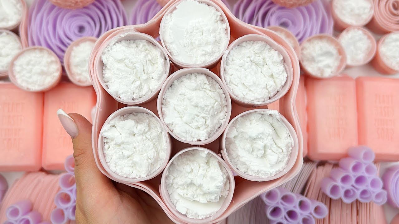Compilation set★ASMR SOAP★Crushing soap★Cutting soap cubes★FOAM&GLITTER&STARCH★