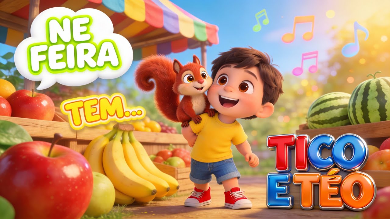 Tico e Téo na Feira! | Aprendendo Frutas e Legumes Cantando