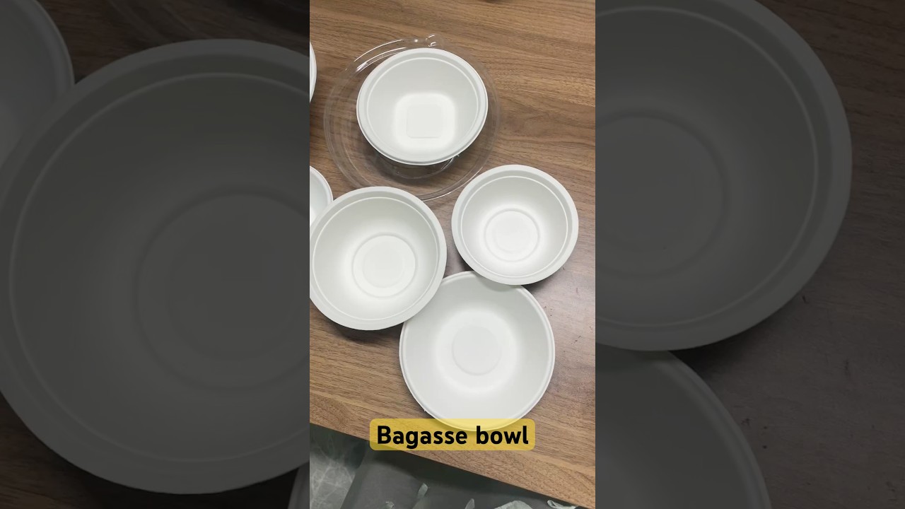 Paper Bowls Disposable Bamboo Bowls - Heavy Duty, Microwavable Oven Safe - for Salads Leak-Proof