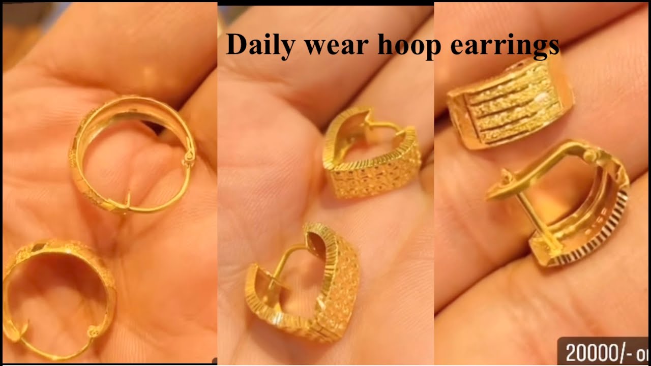 Daily wear hoop Earrings designs with weight & price 