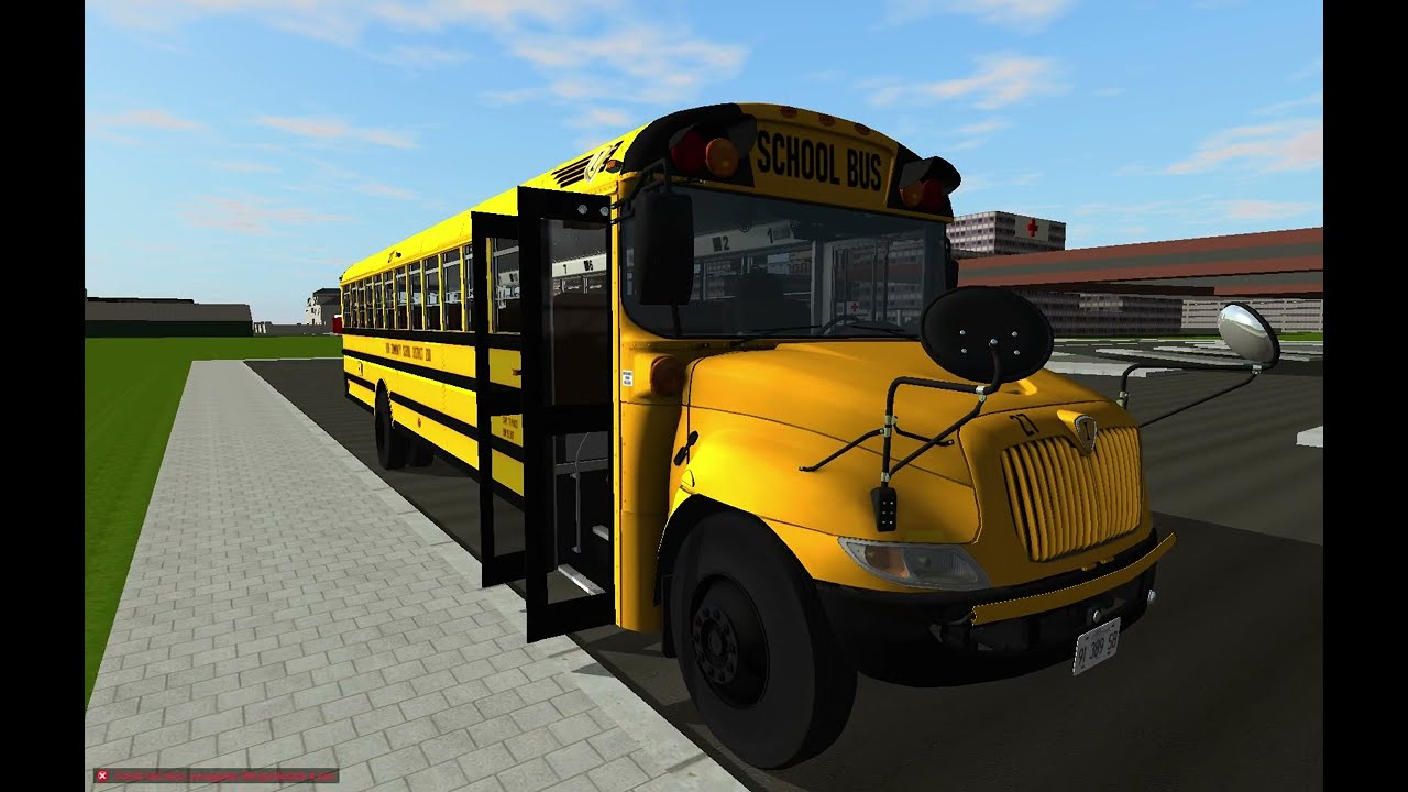 Rigs of Rods school bus morning pick up route to a private school