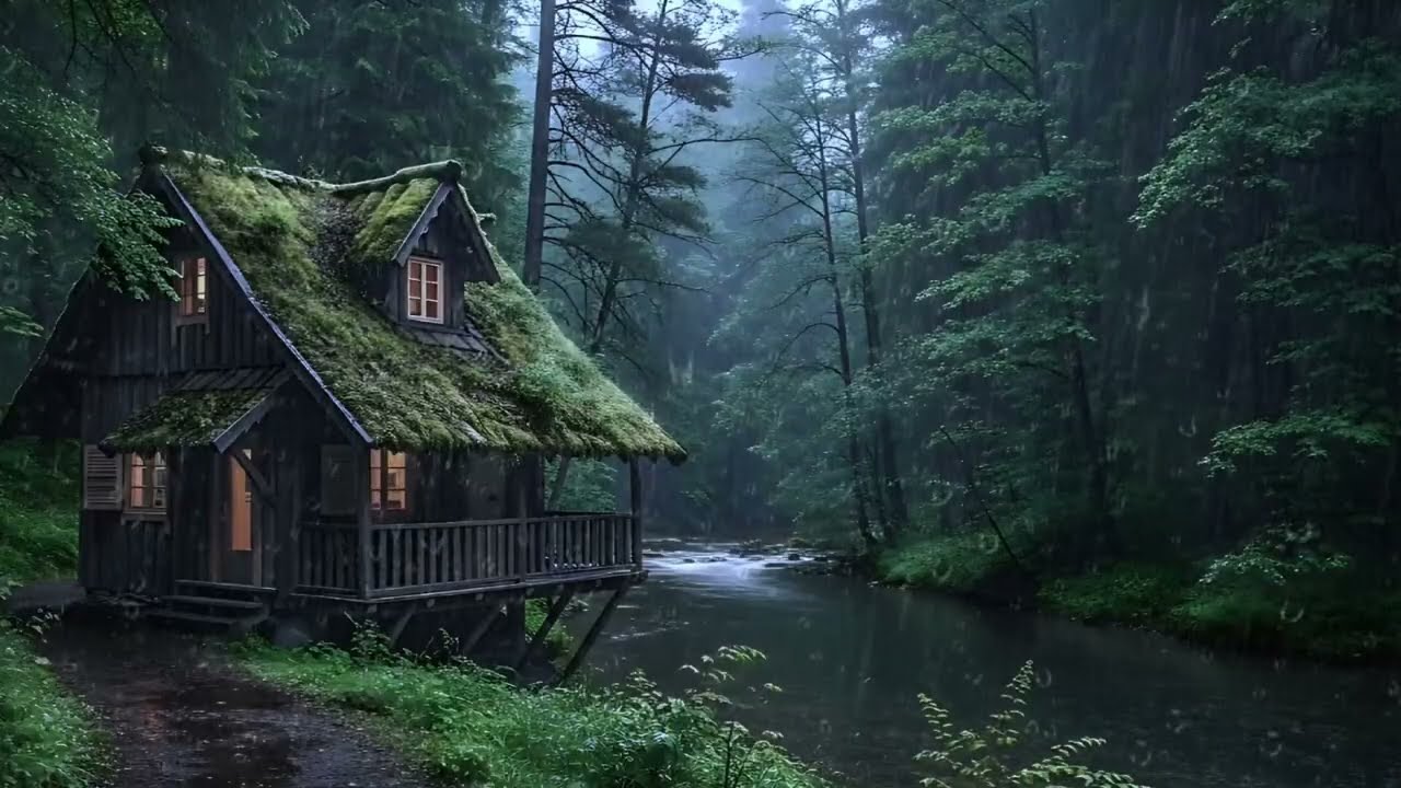 Heavy Rain & Thunderstorm in Forest Cabin 🌧️ | Deep Sleep Sounds Relaxation and Sleep Better