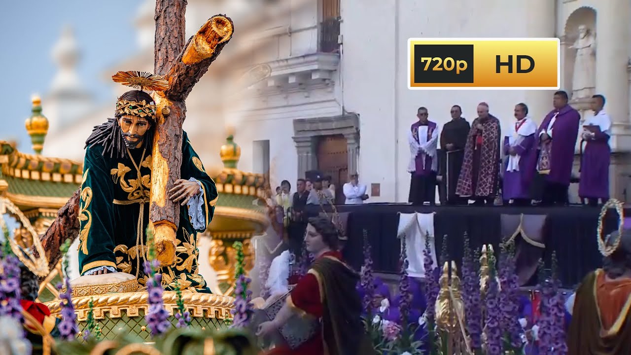 Procesión Jesús Nazareno de la Caída de San Bartolomé Becerra 2024, Paso por Catedral de Antigua