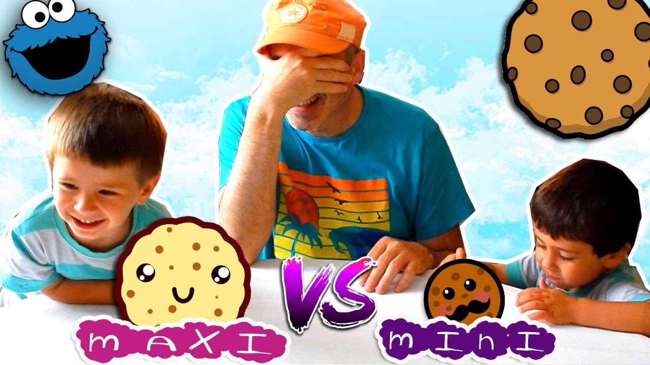 GALLETAS GRANDES VS GALLETAS PEQUEÑAS  probando galletas  Dani y Evan BIG COOKIES VS SMALL COOKIES