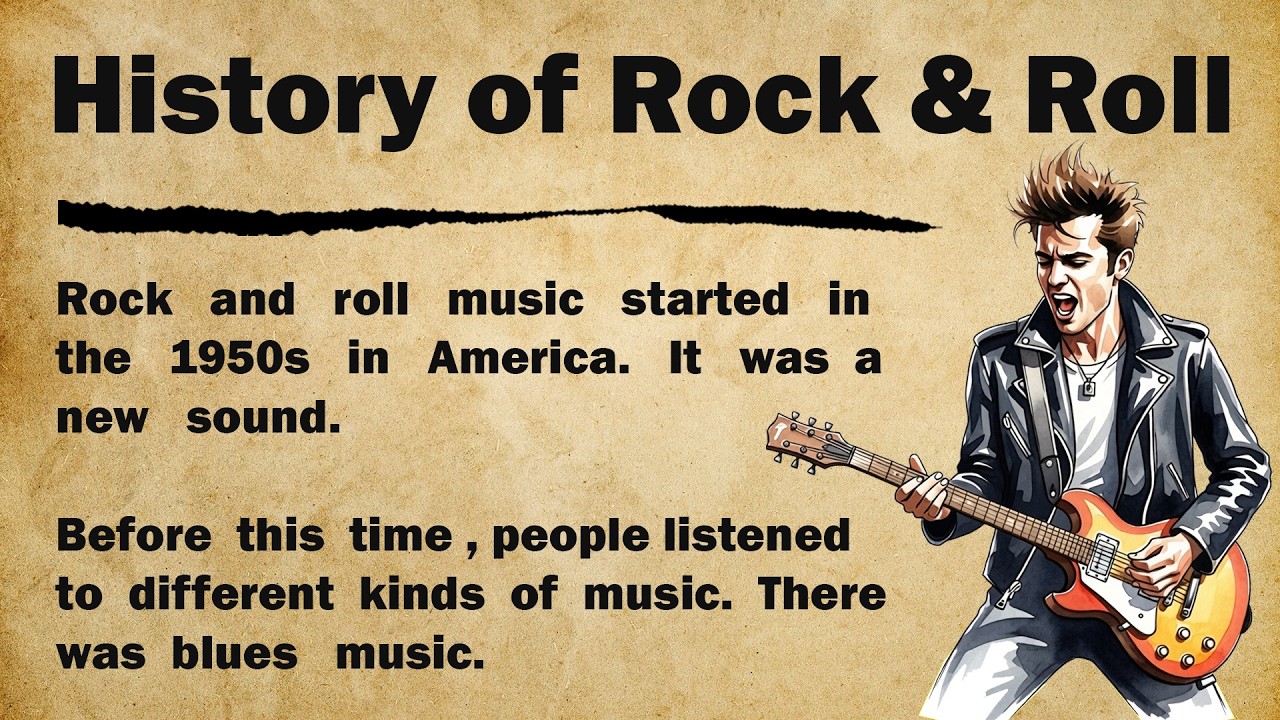 История рок-н-ролла 🎸 || Изучение английского языка через историю. Учебник для чтения 3-го уровня...