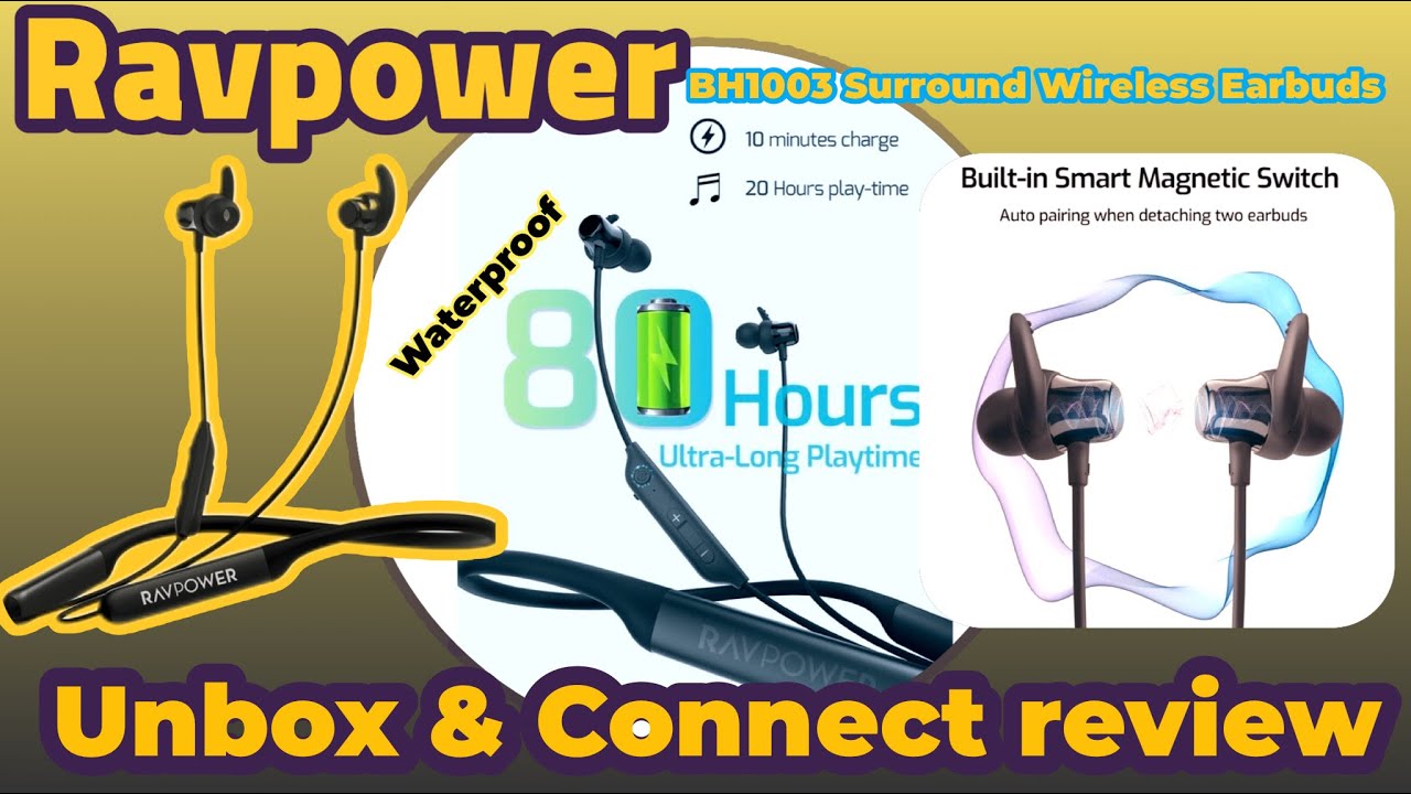 Ravpower BH1003 Surround #waterproof #wireless #earbuds ! Unbox & Connect review #dubai #ravpower