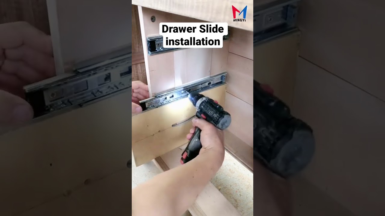 Drawer slides installation 🪛| Furniture hardware | Wooden box | Kitchen cabinet #shorts