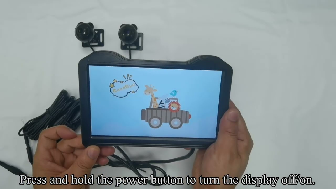 Fodkh Dual Baby Car Camera with AHD Display for Two Kids Easy Install V40