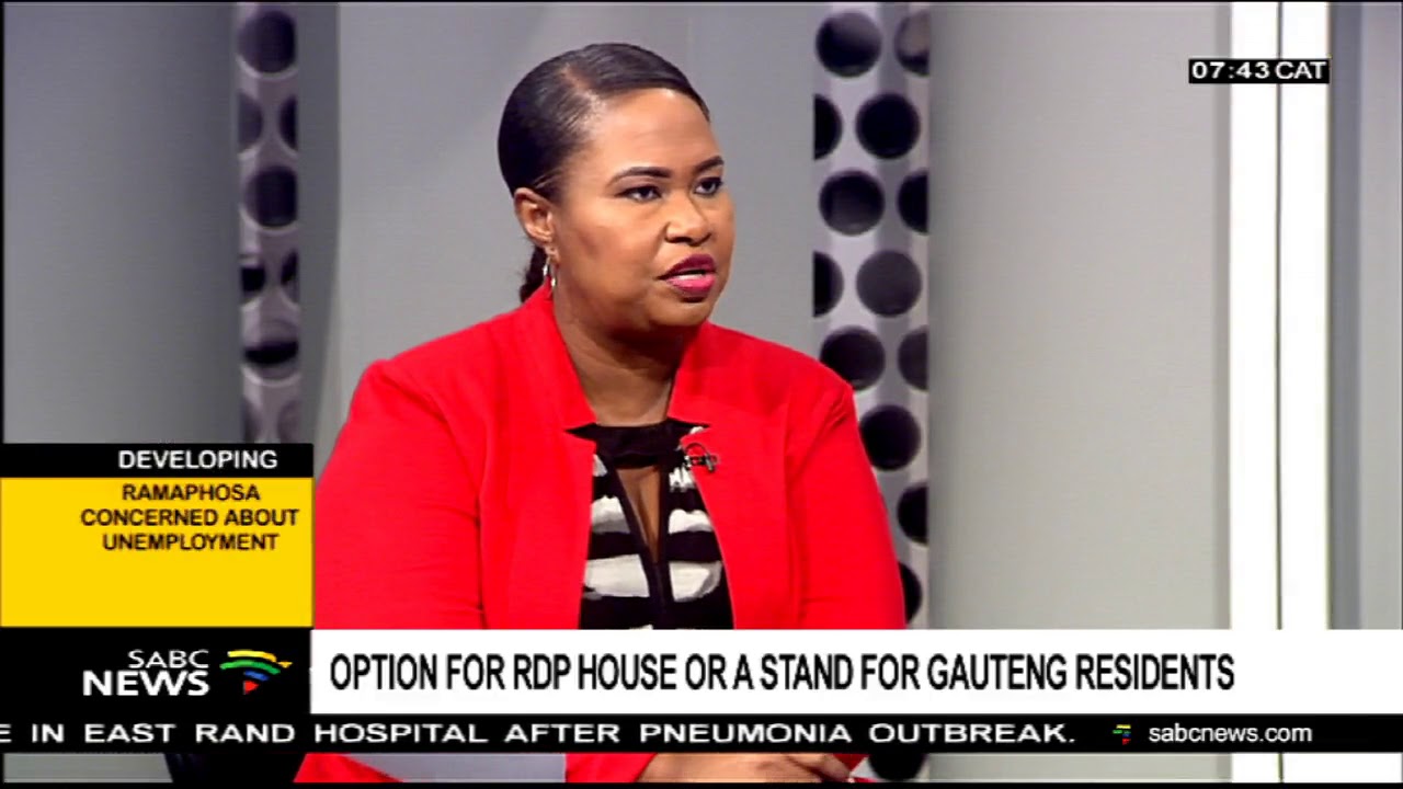 Option for RDP house or a stand for Gauteng residents