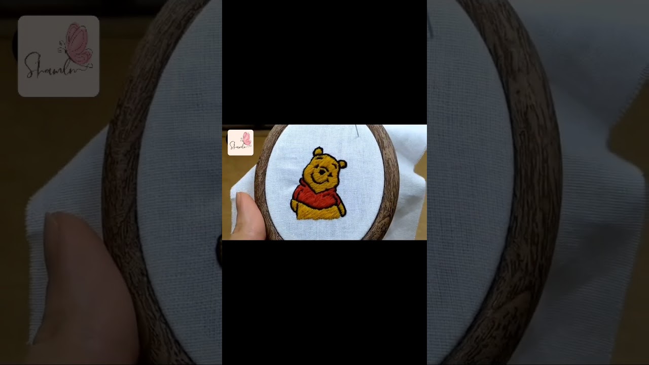 Winnie the pooh Embroidery final look🐻