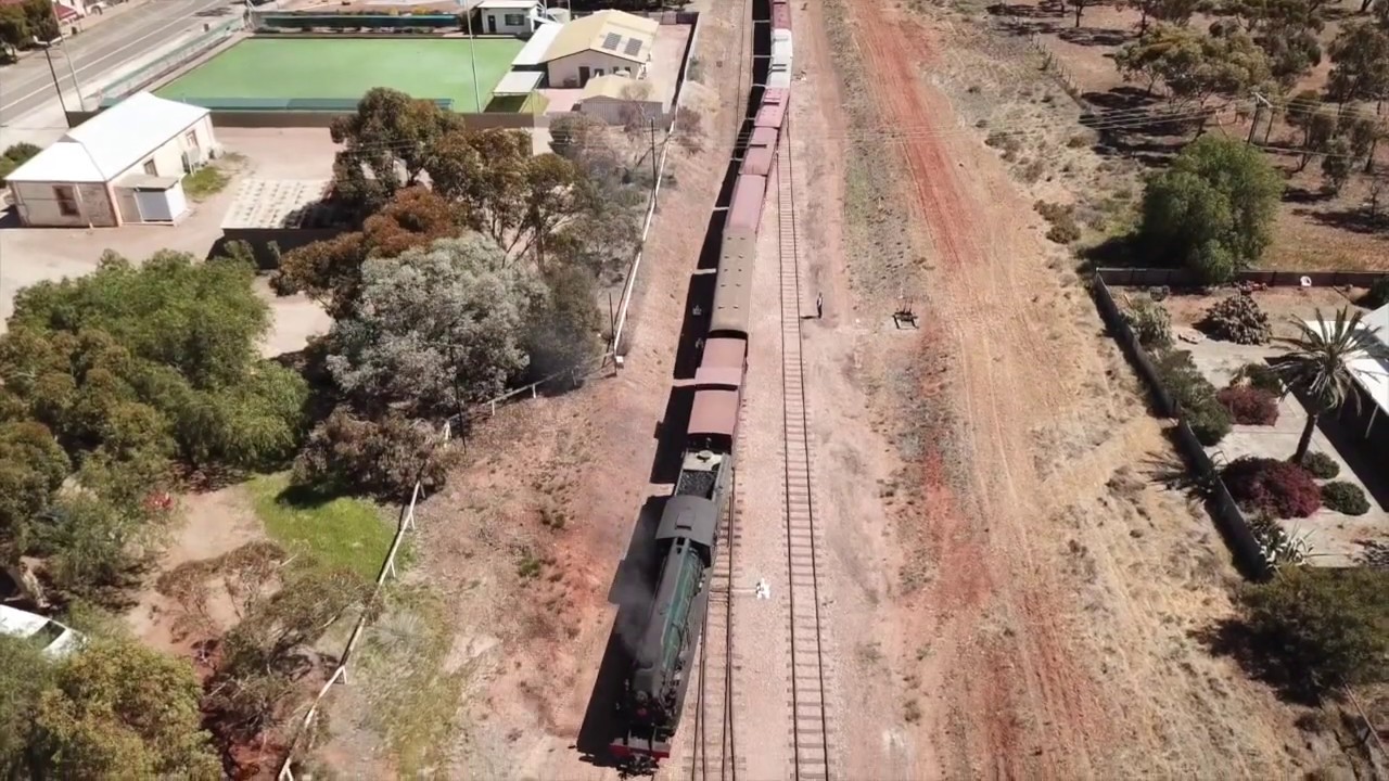 Old Ghan Train at Quorn SA - Drone Footage