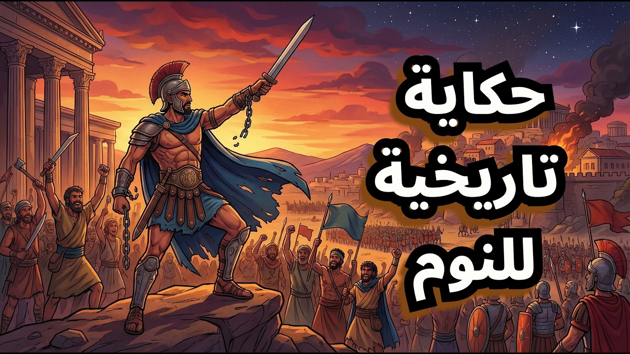 من مصارع في الحلبة إلى قائد جيش من 100 ألف — سبارتاكوس — حكاية تاريخية للنوم