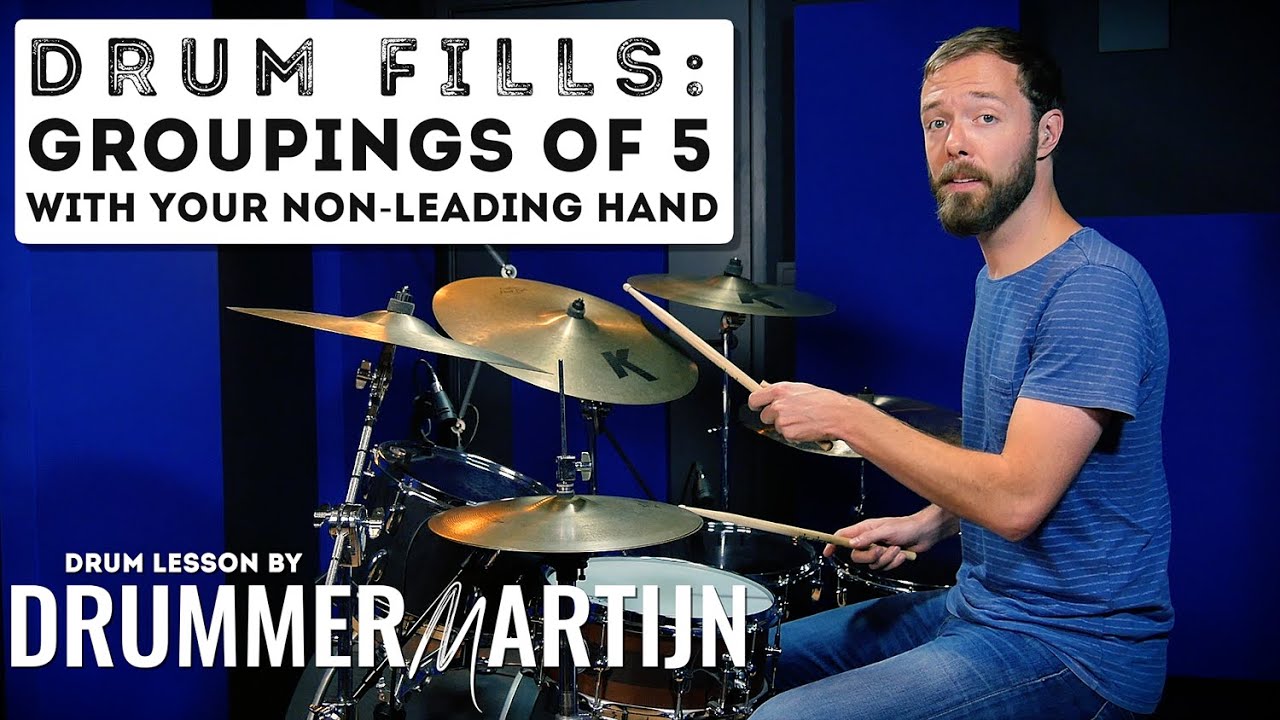 Drum Fills: Groupings of 5 with Your Weak Hand // Drum Lesson w/ DrummerMartijn