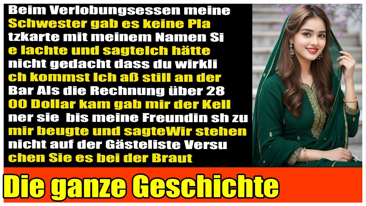 Bei der Verlobung meiner Schwester Kein Platz für mich  Ihr Lachen sprach Bände