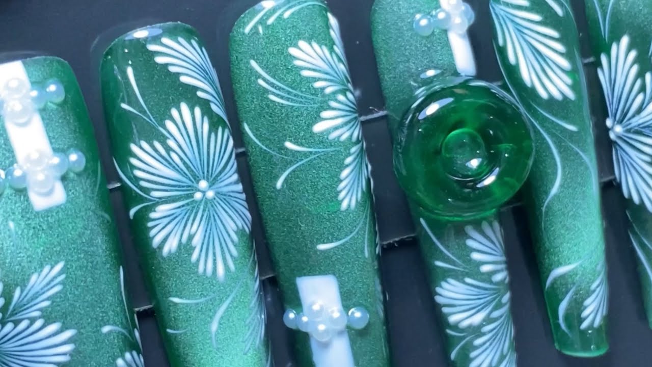 Design nails Tết cẩm thạch tặng fan ruột
