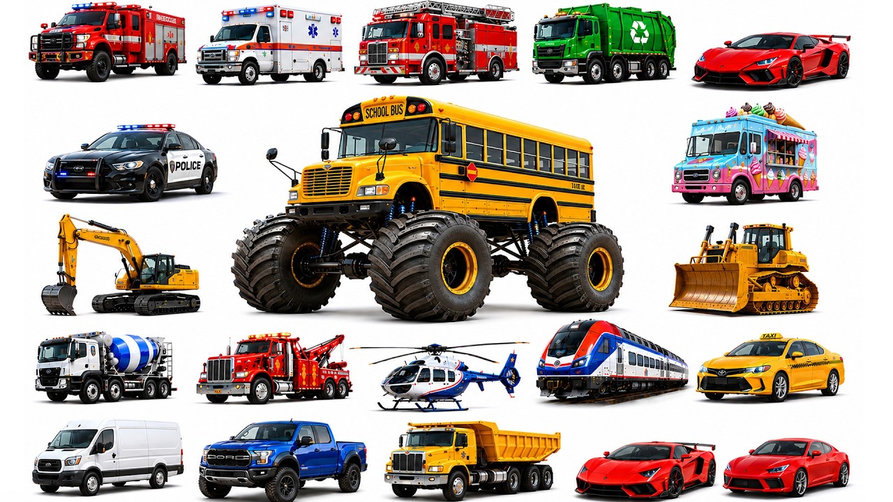 120+ Vehicle Names  Learn Vehicle Names in English with sounds  Mode of Transport for kids
