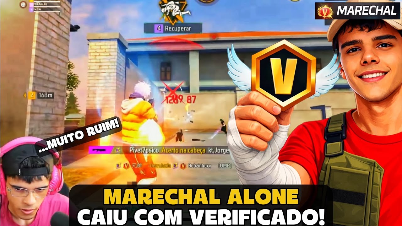 MARECHAL CAIU COM VERIFICADO NA RANK E AMASSOU ELE! FREE FIRE - MARECHAL HIGHLIGHTS