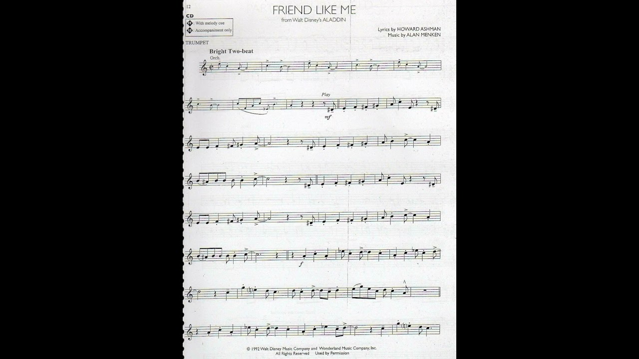 FRIEND LIKE ME (PLAY ALONG TRUMPET)