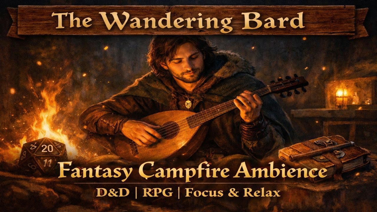 The Wandering Bard 🏕️ | Fantasy Campfire Music for DnD, RPG & Deep Focus