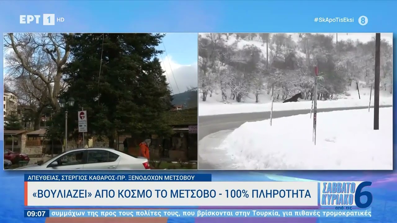 «Βουλιάζει» από κόσμο το Μέτσοβο - 100% πληρότητα | 29/1/23 | ΕΡΤ