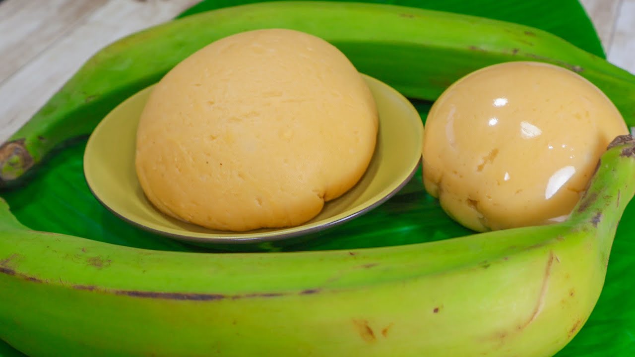Fresh Green Plantain Fufu | Unripe Plantain Swallow | No Pounding