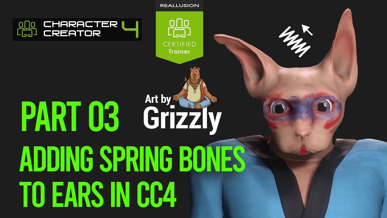 Adding Spring Bones to Humanoid Cat Character | Character Creator 4 Tutorial - Part 03
