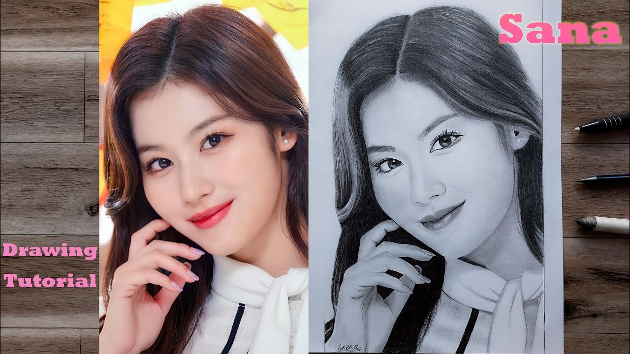How to Draw Sana TWICE | step by step | tutorial for Beginners | TWICE Sana